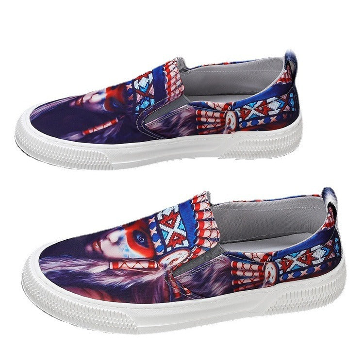 Men's Cloth Breathable Slip-on Lazy National Style Canvas Shoes