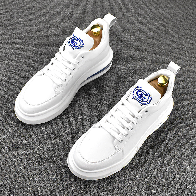 Men's Style Low Top Trendy Height Increasing Insole Board Thick Casual Shoes