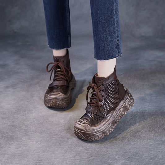 Women's Retro Ankle Genuine Thick Bottom Breathable Boots