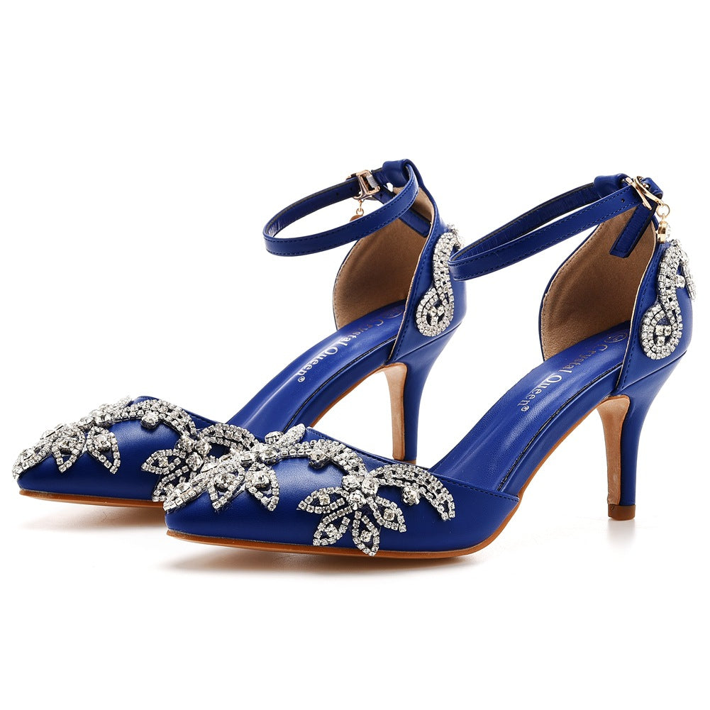 Plus Size Stiletto Pointed Toe Rhinestone High Heels