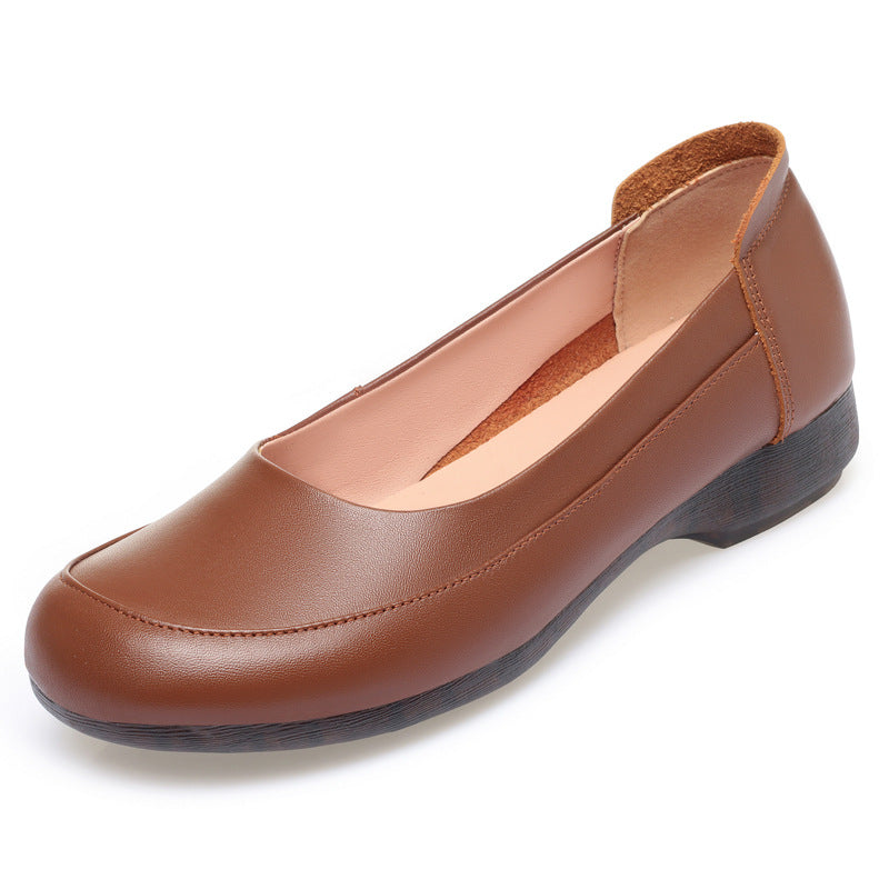 Women's Pumps Genuine Tendon Bottom Soft Comfortable Flat Leather Shoes