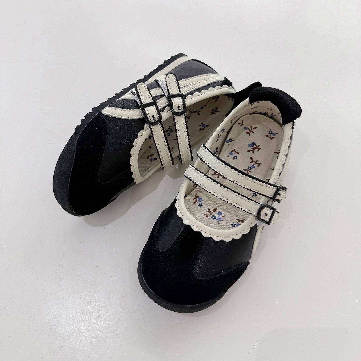Children's Retro Easy Matching Shallow Mouth Korean Style Small Floral Kid's Sneakers