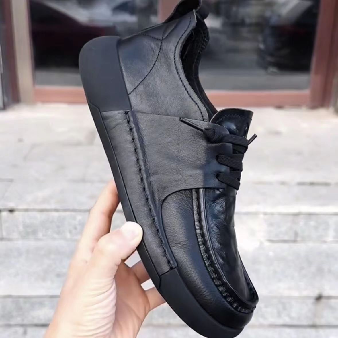 Men's Genuine Spring Trendy Platform British Style Men's Business Leather Shoes