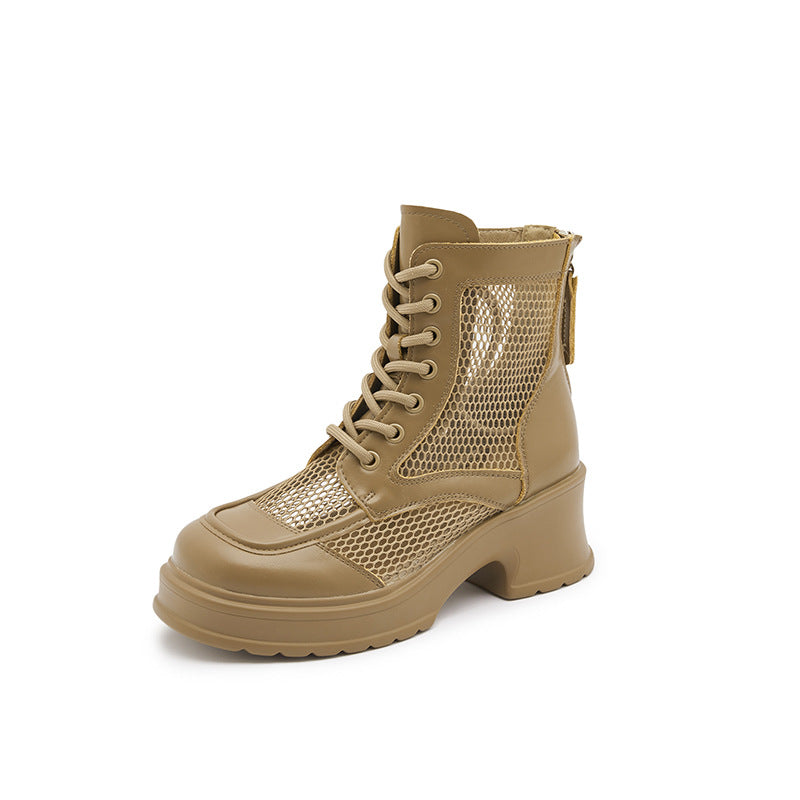 Women's Summer Mesh Martin Elevator Breathable Boots