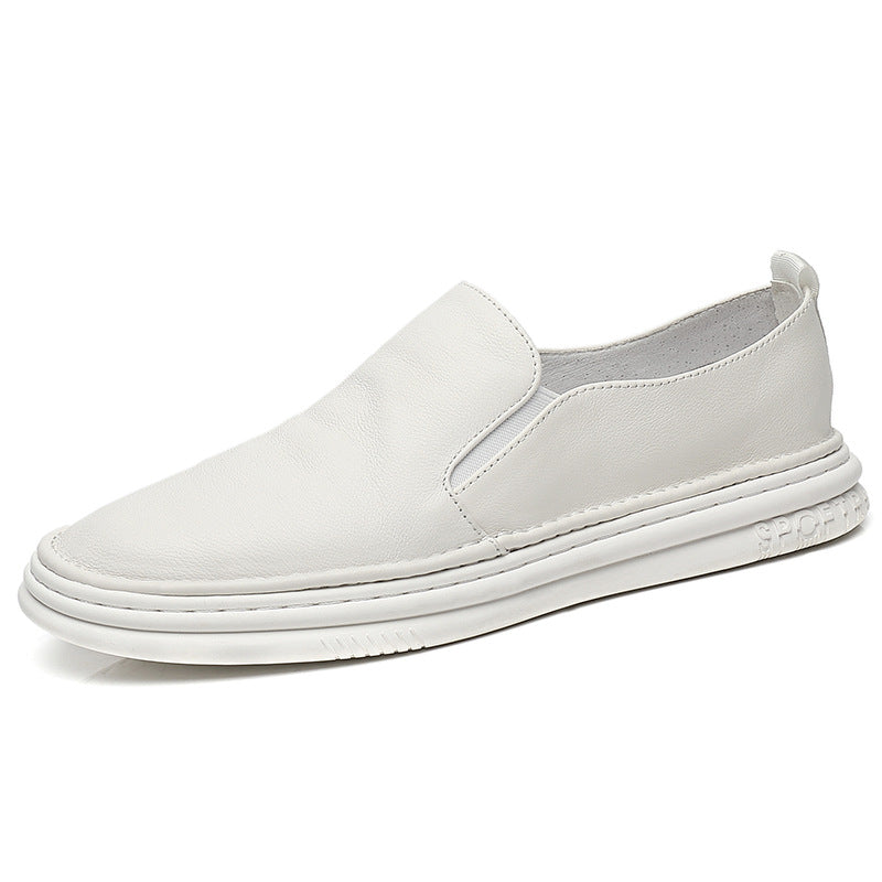 Men's One Pedal Breathable Korean Lazy White Loafers