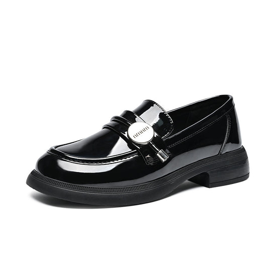 Women's Glossy Autumn Elegant Retro Simple Soft Loafers