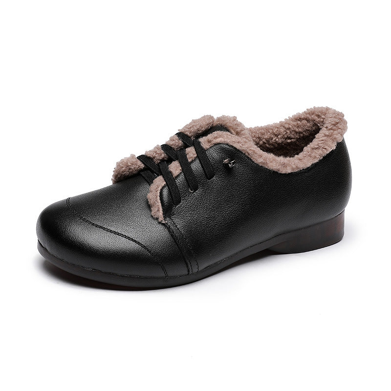 Cotton Flat Plus Size Fluffy Round Women's Shoes