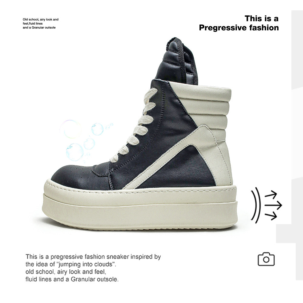 Women's & Men's Inverted Triangle Stitching Large Tongue Platform Casual Shoes