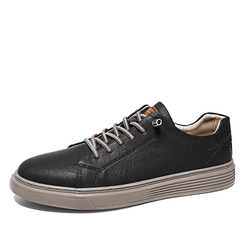 Men's Spring Cowhide Fashion Formal Wear Plus Size Men's Board Shoes