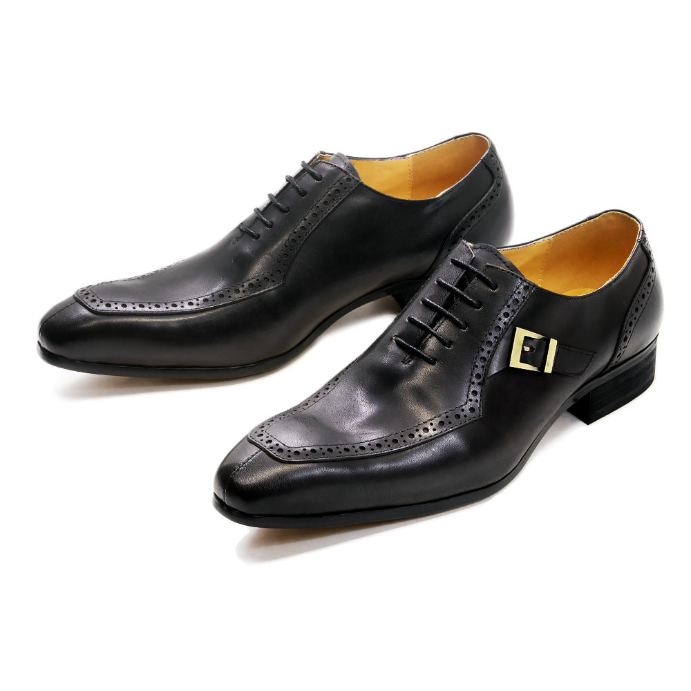 Men's Genuine Business Office Wedding Oxford Brogue Leather Shoes