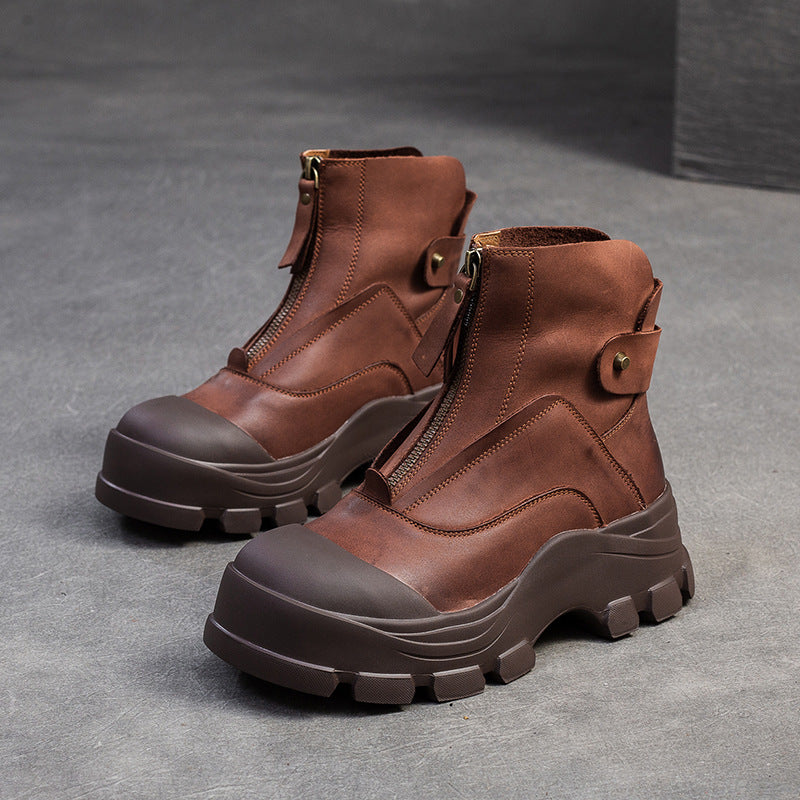 Women's First Layer Cowhide Platform Knight Fashion Boots