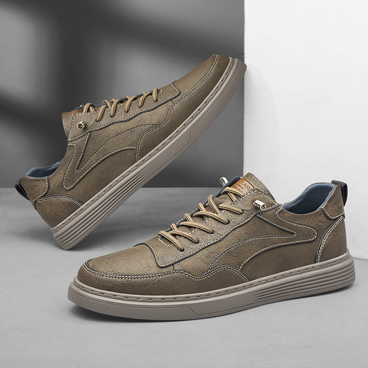 Men's Summer Plus Size Board Cowhide Business Sneakers