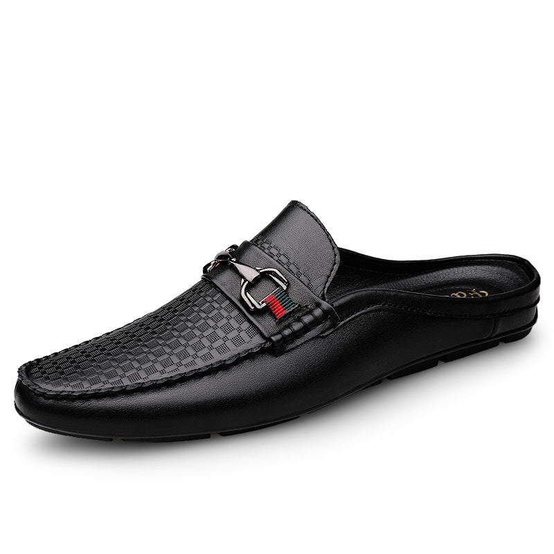 Men's Fashion Embossing Metal Buckle Leisure Convenient Sandals