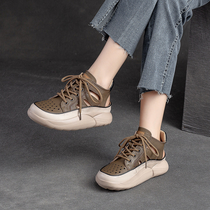 Women's Hollow Hole Comfortable Platform Breathable Front Sandals