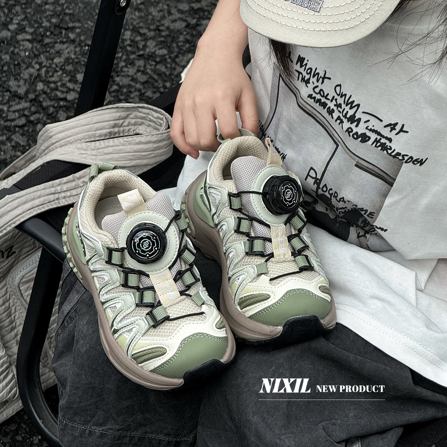 Children's Rotating Buckle Autumn Fashion Color Boys Kid's Sneakers