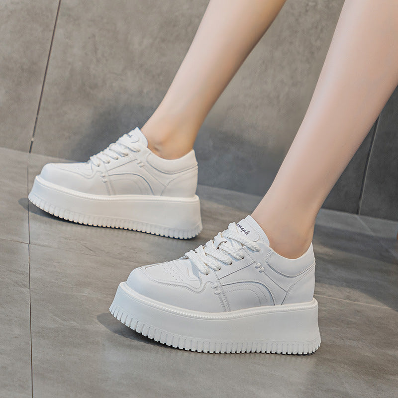 Women's Thick-soled High-rise White Thin Platform Women's Casual Shoes