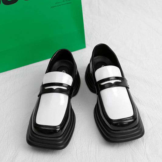 Men's Square Toe Authentic Trendy Slip-on Platform Casual Shoes