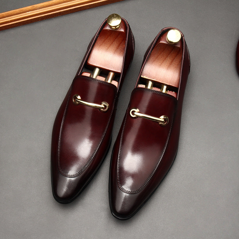 Men's British Style Business Trendy Toe Cattlehide Fashion Casual Shoes
