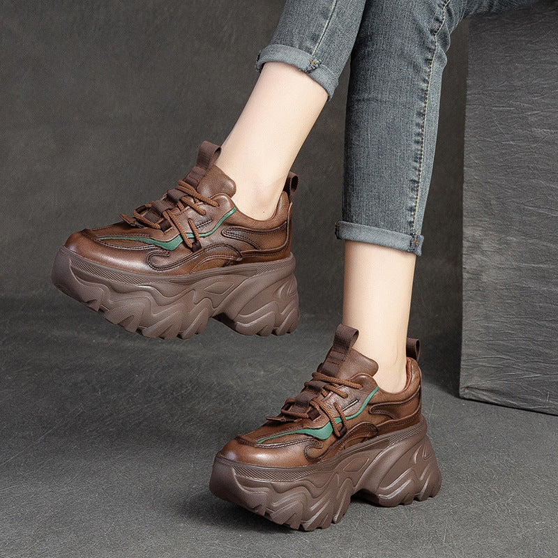 Women's Leisure Dad Thick Bottom Fashion Retro Casual Shoes