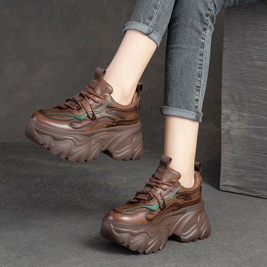 Women's Leisure Dad Thick Bottom Fashion Retro Casual Shoes