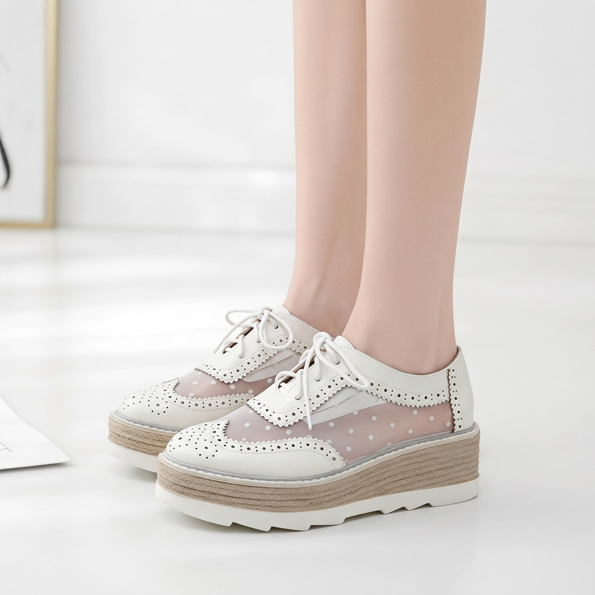 Autumn Versatile Brogue British Style Platform Leather Shoes