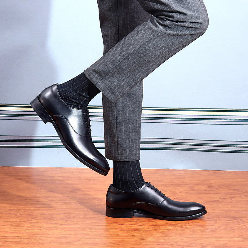 Men's Formal Genuine England Style Pointed Business Leather Shoes