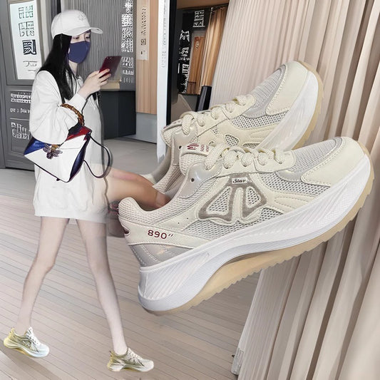 Women's Dad Platform White Light Running Sneakers