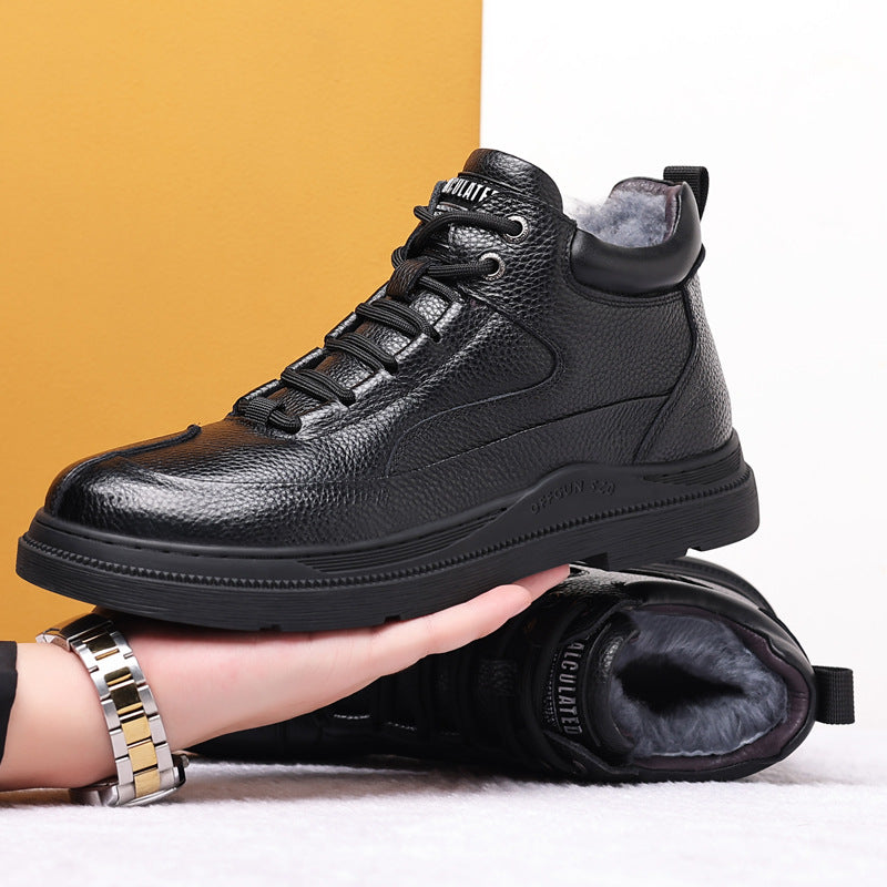 Men's Wool Insulated Real With Fleece Lining Outdoor Men's Shoes