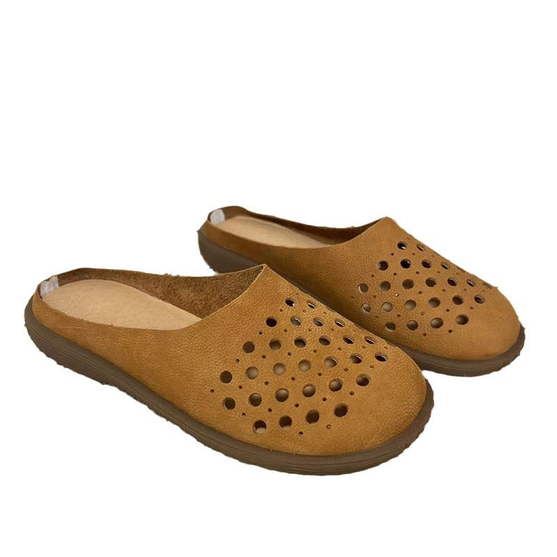 Women's Platinum Mori Style Retro Flat Outdoor Sandals