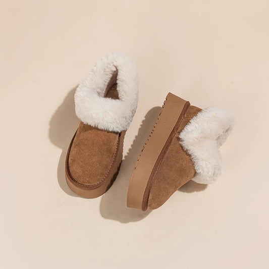 Women's Fleece Lining Ankle Height Increasing Bread Snow Boots
