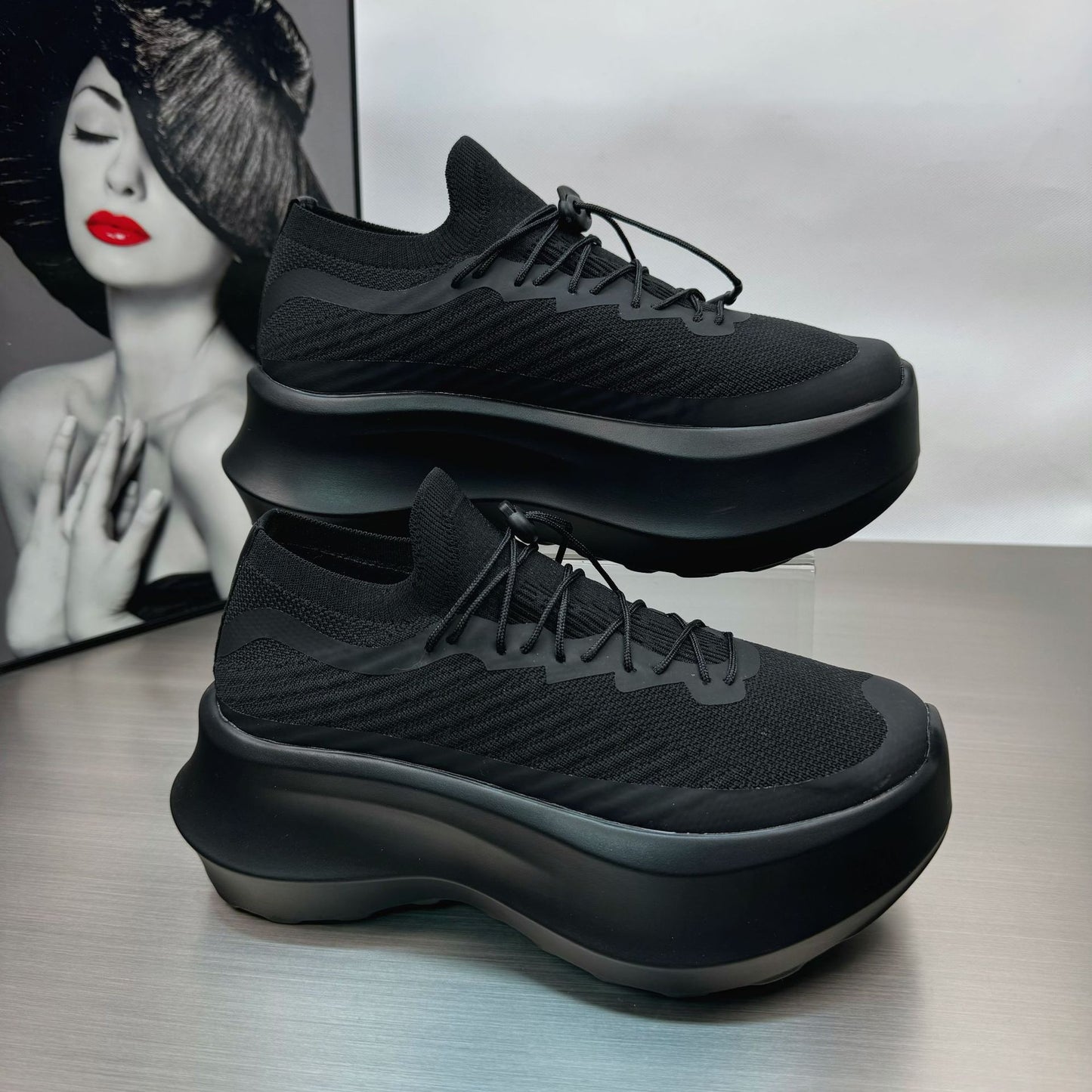 Ding Surface Breathable Muffin Bottom Dad Sneakers