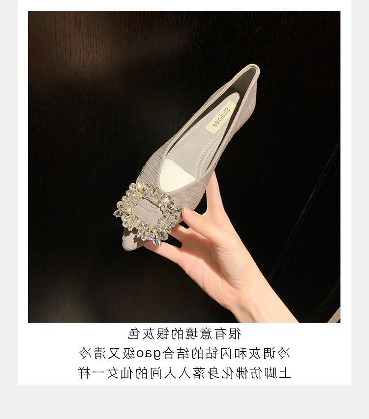 Women's Rhinestone Pointed Toe Shallow Mouth Fairy Women's Shoes