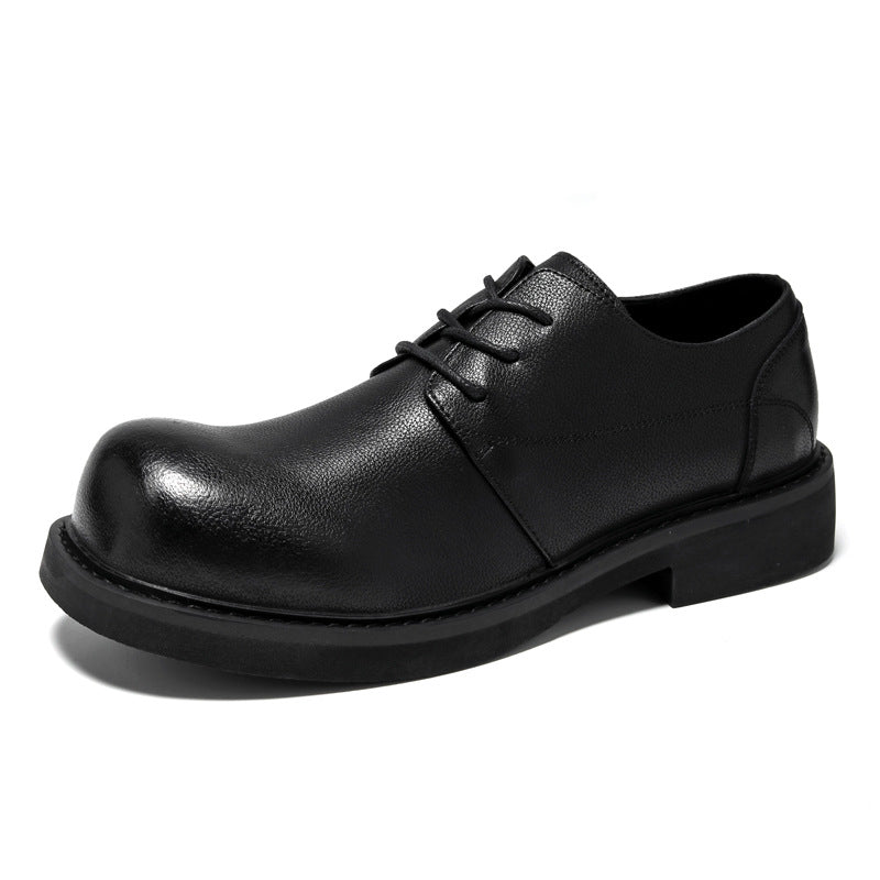 Green Thick-soled British Style Dad Round Head Casual Shoes
