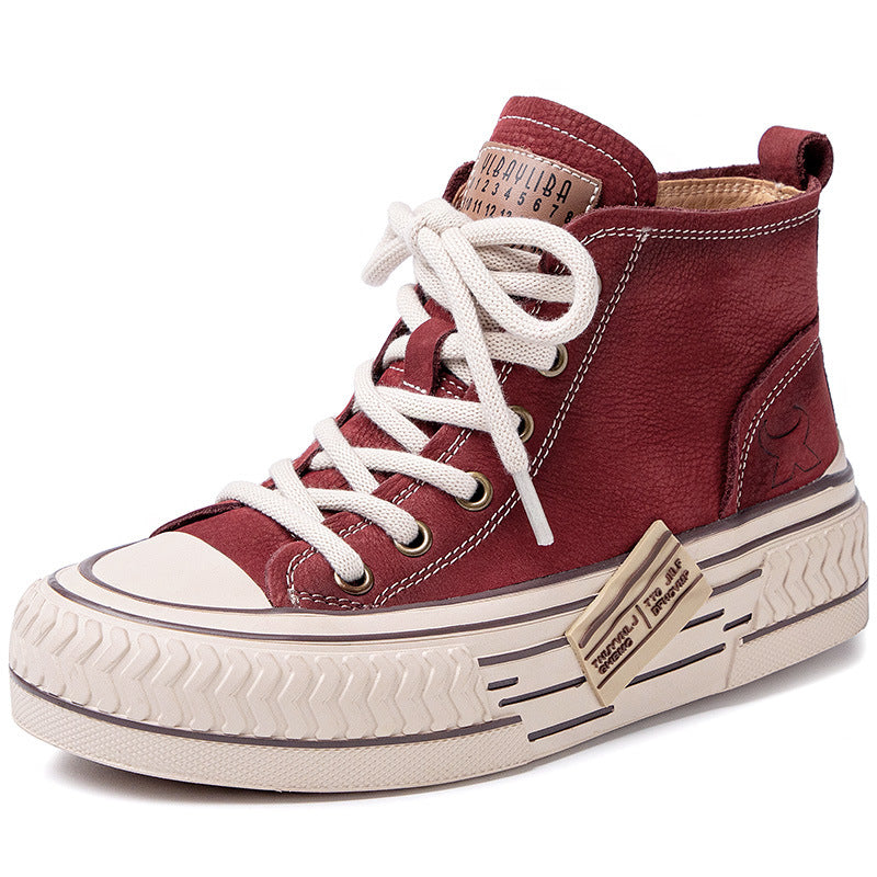 Women's Spring Genuine Platform Flat Comfortable Soft Bottom Casual Shoes