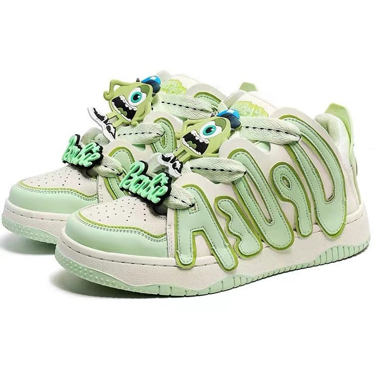 Women's & Men's Fashion Mike Big Eye Monster Bread Thick Bottom Versatile Sneakers