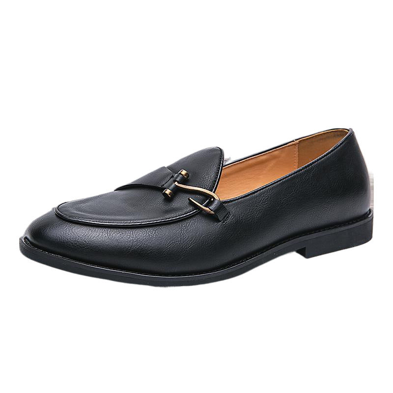 Men's Slip-on Korean Retro Pointed Hair Stylist Leather Shoes