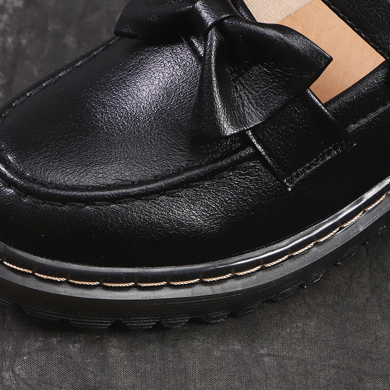 Women's With Skirt Autumn Mary Jane Uniform Mid Bow Buckle Retro Women's Fashion Shoes