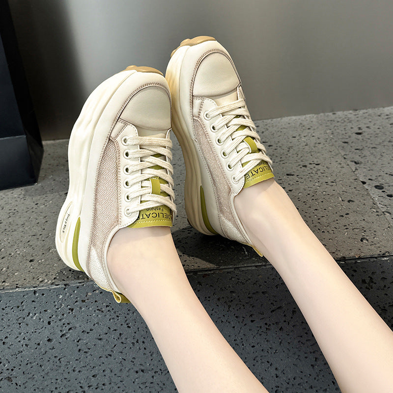 Women's Beautiful Platform White Summer Daddy Casual Shoes