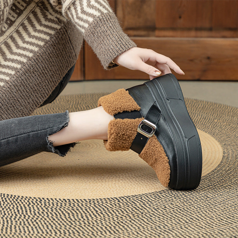 Women's Thick-soled Fur Thick Cotton Warm Height Snow Boots