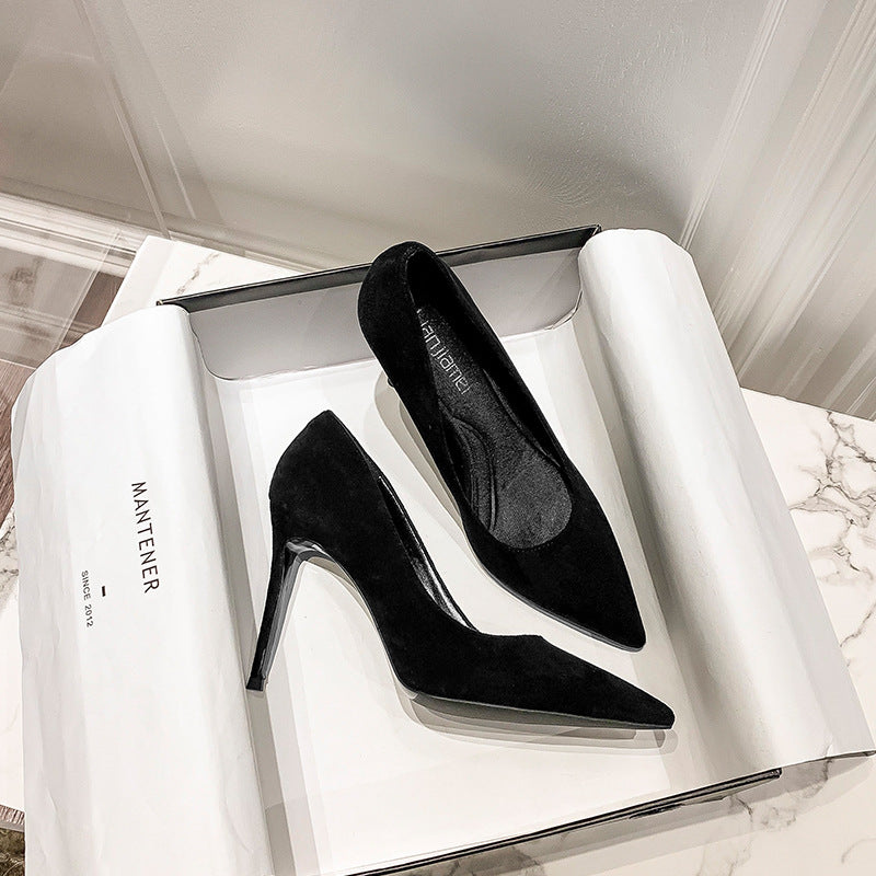 Women's Black High Stiletto Versatile Goddess Style Heels