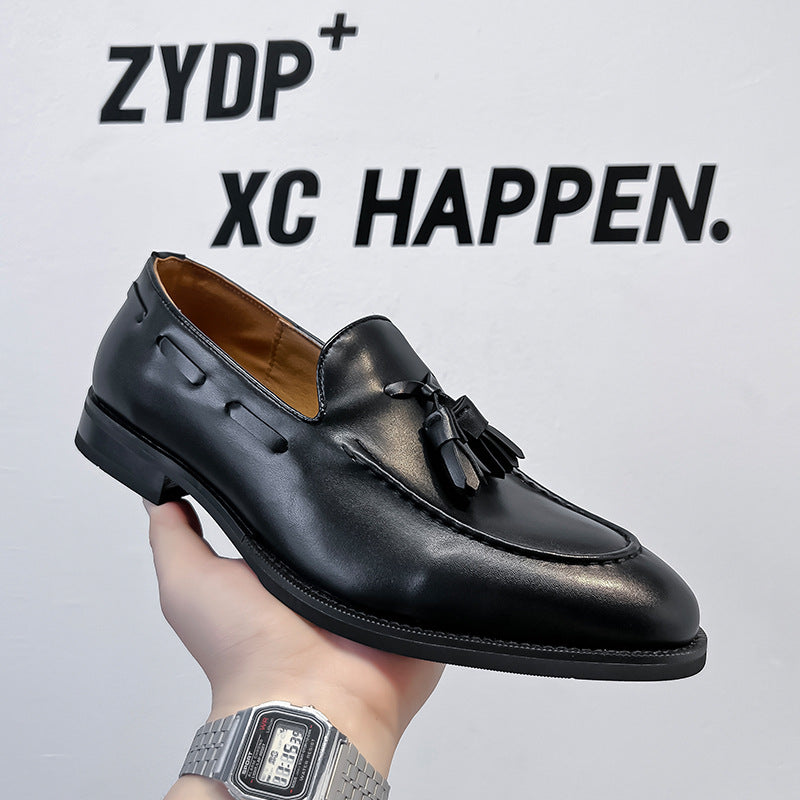 Men's British Tassel One Pedal Business Formal Men's Casual Leather Shoes