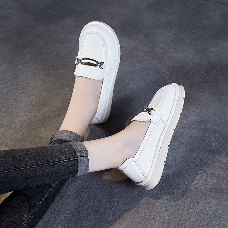 Pumps Female Beige Soft Bottom Surface Nurse Loafers