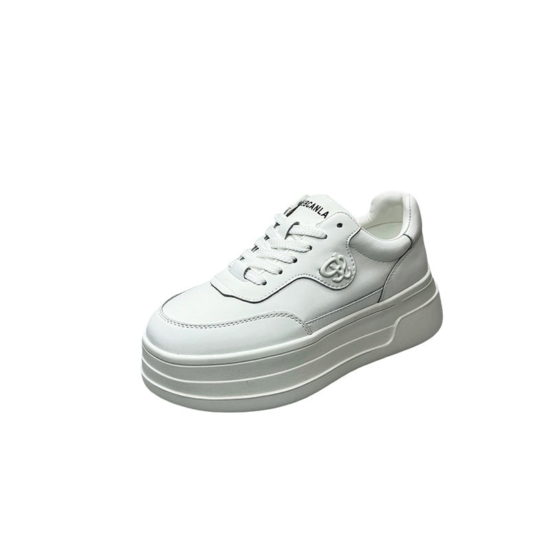 Platform White Female Genuine Elevator Muffin Casual Shoes