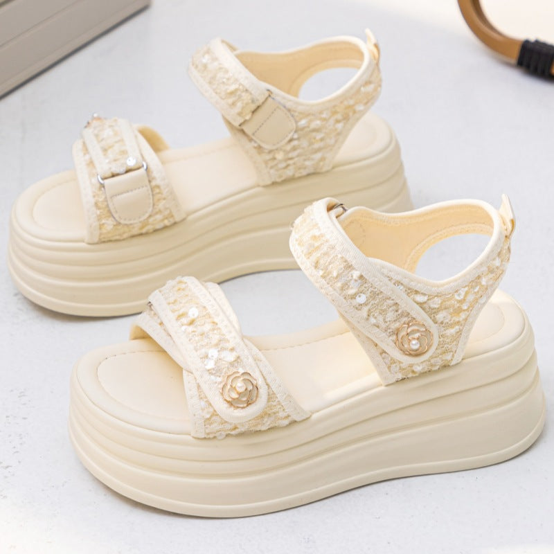 Women's Platform Classic Style Velcro Summer Outdoor Fashion Sandals