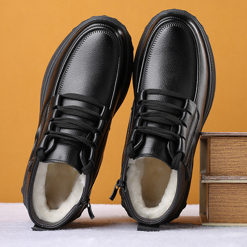 Men's Large Cotton Winter Warm Breathable Genuine Men's Shoes
