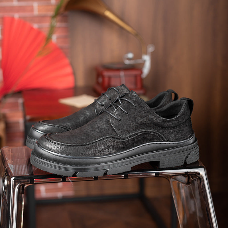 Men's First Layer Cowhide Platform Business Breathable Men's Shoes