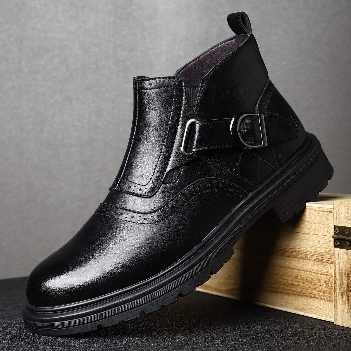 Men's British Retro Style Formal Outdoor Trendy Men's Business Leather Shoes