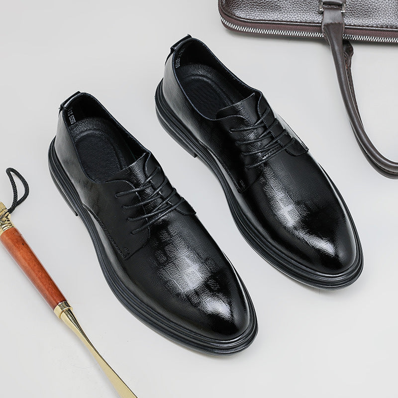 Men's Black Bridegroom Business Formal Wear Veet Leather Shoes