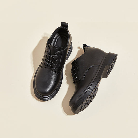 Women's Height Increasing Insole Small All Black Wedge Deep Mouth Casual Shoes