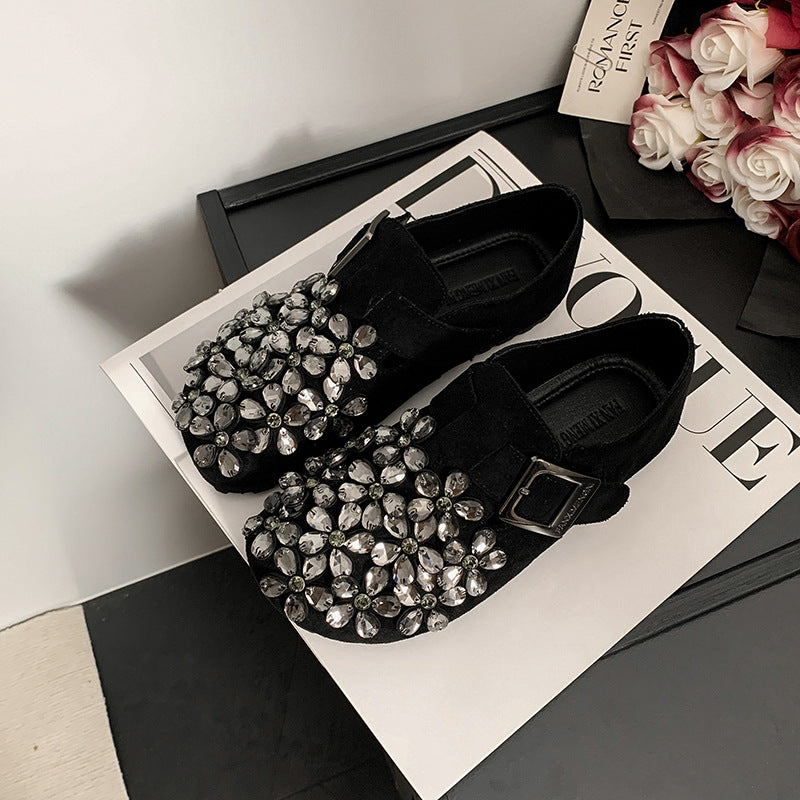 Women's Autumn Comfortable Flat Rhinestone Fairy Style Casual Shoes